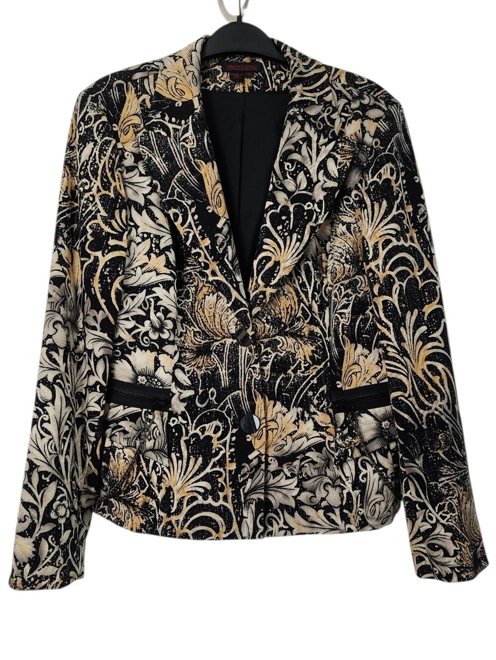 Simon Chang suze 10 Black and Tan Blazer Jacket